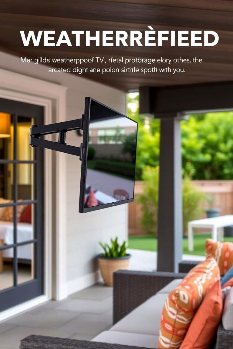 Outdoor TV on a Swivel Mount - 24 Outdoor Tv Ideas