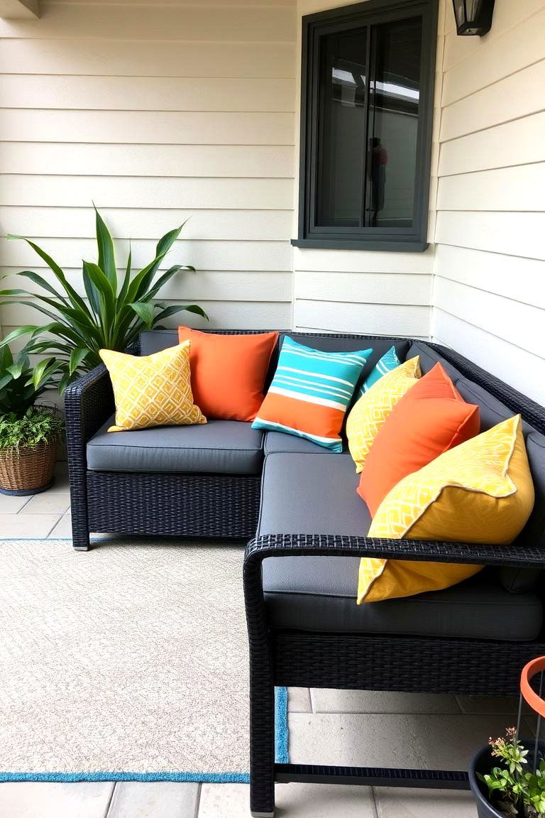 Outdoor Throw Pillows - 24 Small Backyard Patio Ideas