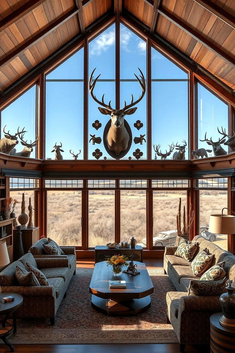 Outdoor Views Integration - 24 Hunting Trophy Room Ideas