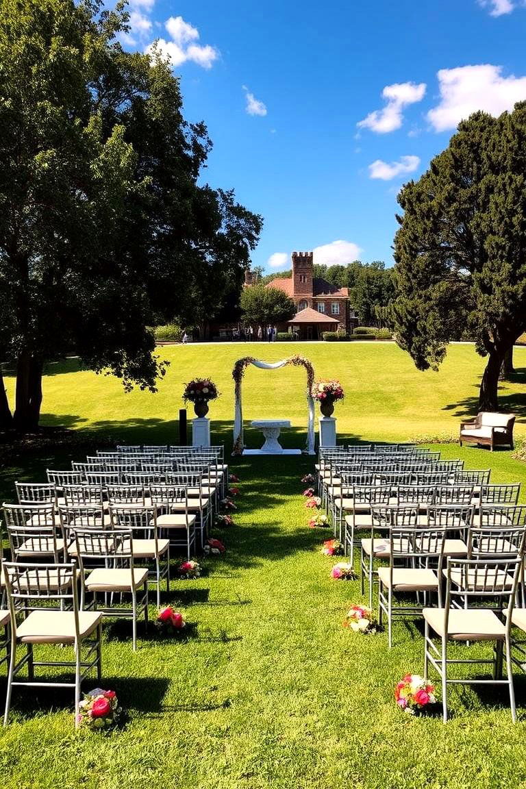 Outdoor Wedding Ceremony on a Lawn - 24 Garden Wedding Ideas