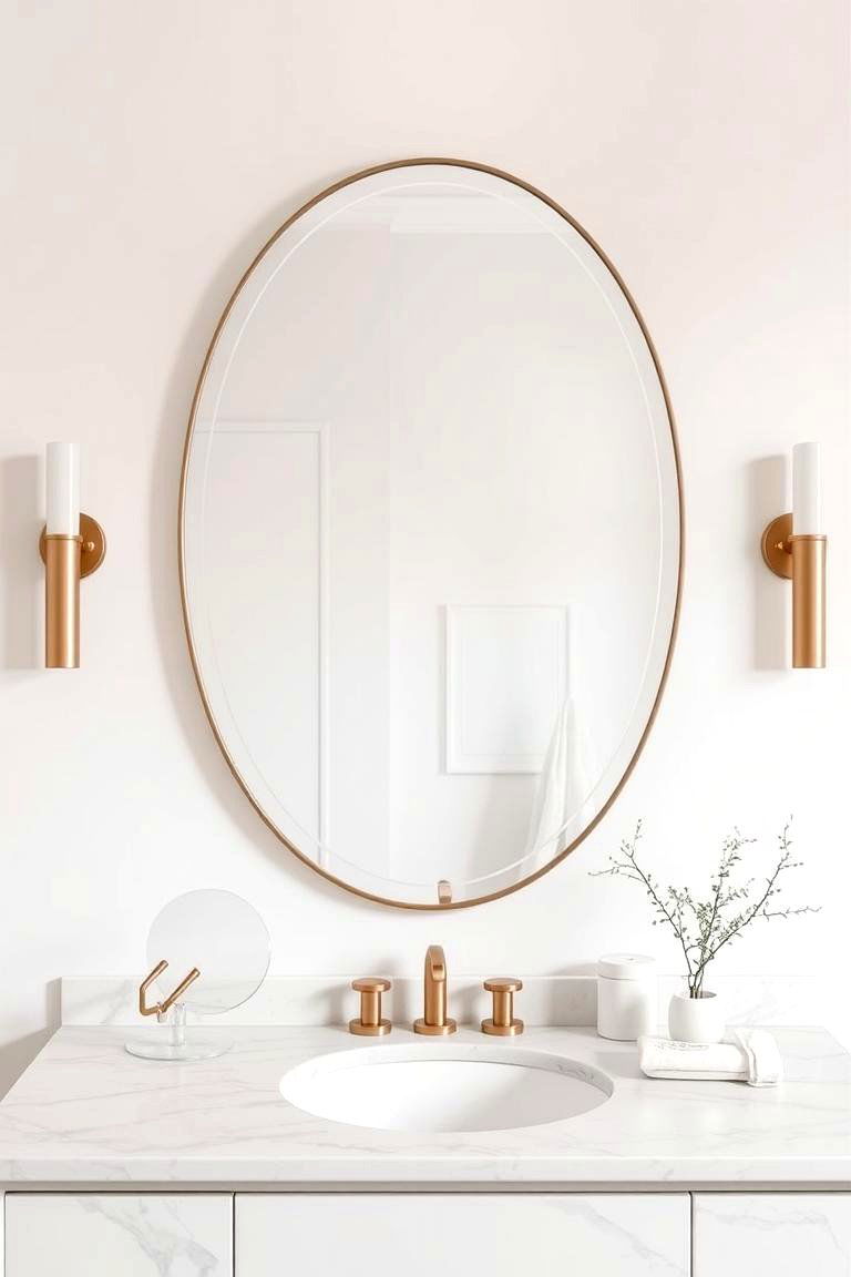 Oval Mirrors for a Unique Shape - 24 Bathroom Mirror Ideas
