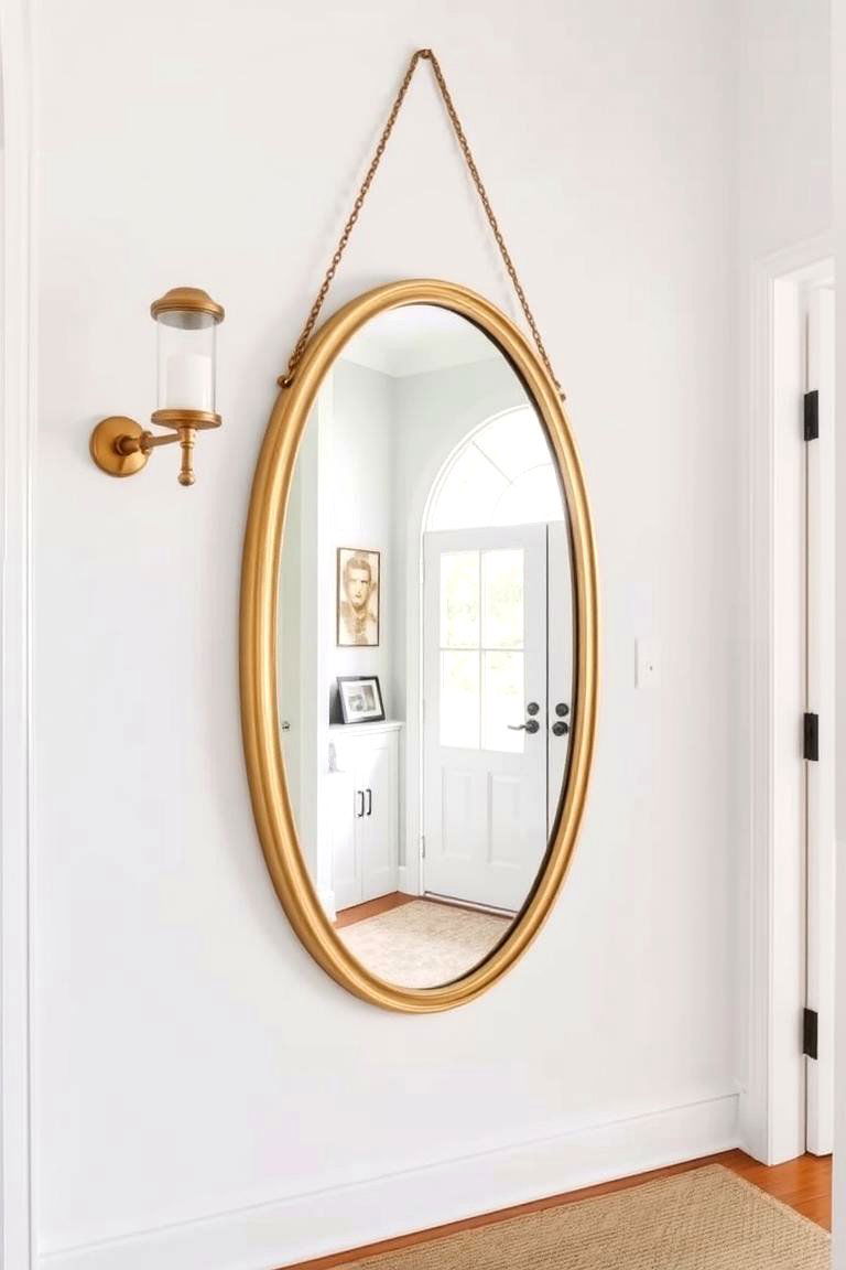 Oval Shaped Mirror - 24 Entryway Mirror Ideas