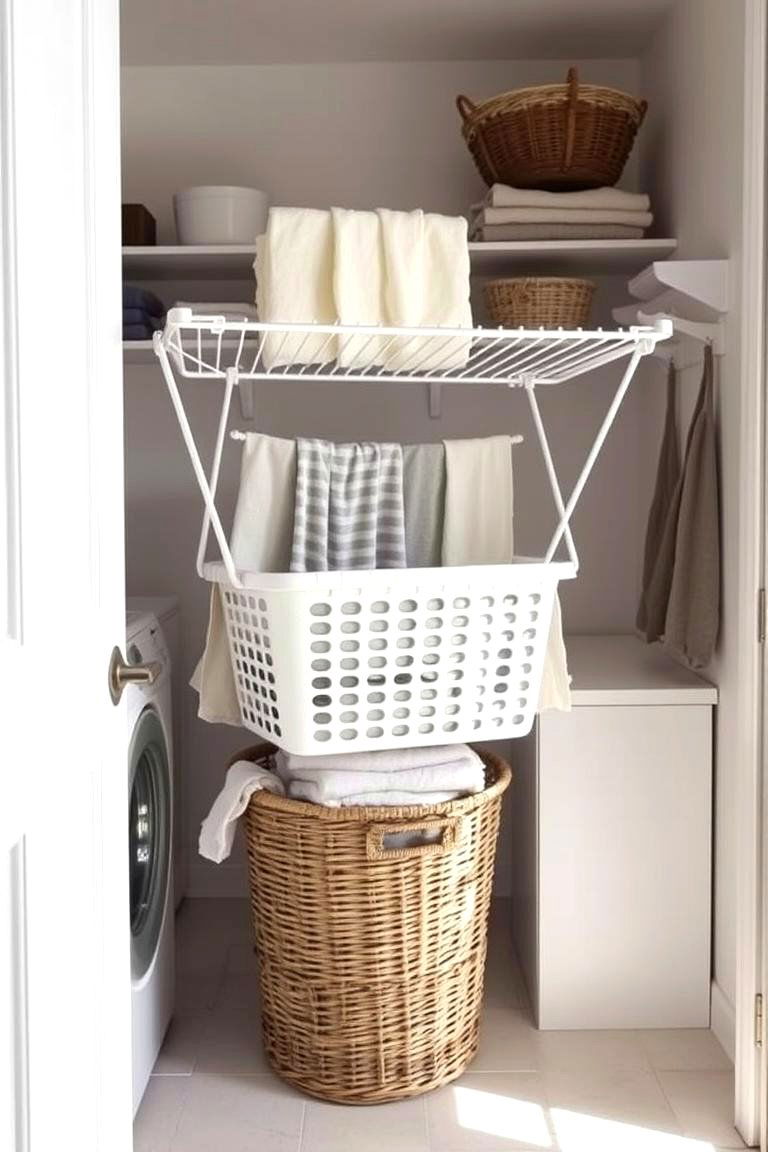 Over Basket Drying Rack - 24 Laundry Room Drying Rack Ideas