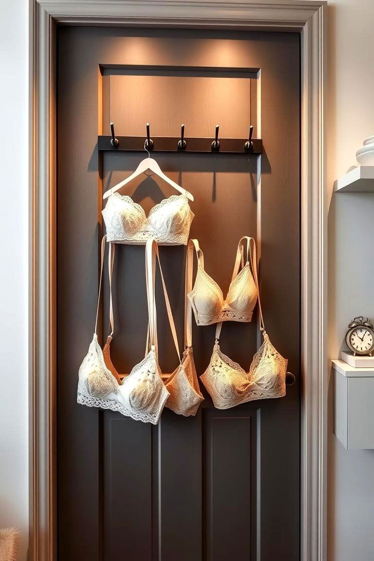 Over the Door Hooks System - 24 Bra Storage Ideas