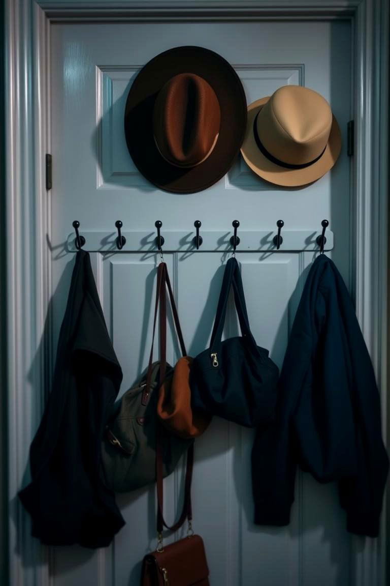 Over the Door Hooks for Coats and Bags - 24 Entryway Storage Ideas