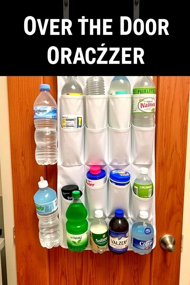 Over the Door Organizer for Space Efficiency - 24 Water Bottle Storage Ideas