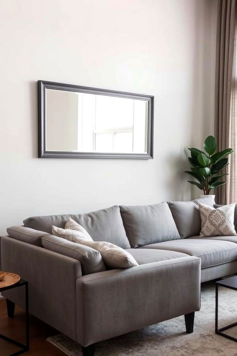 Over the Sofa Mirror - 24 Living Room Mirror Ideas