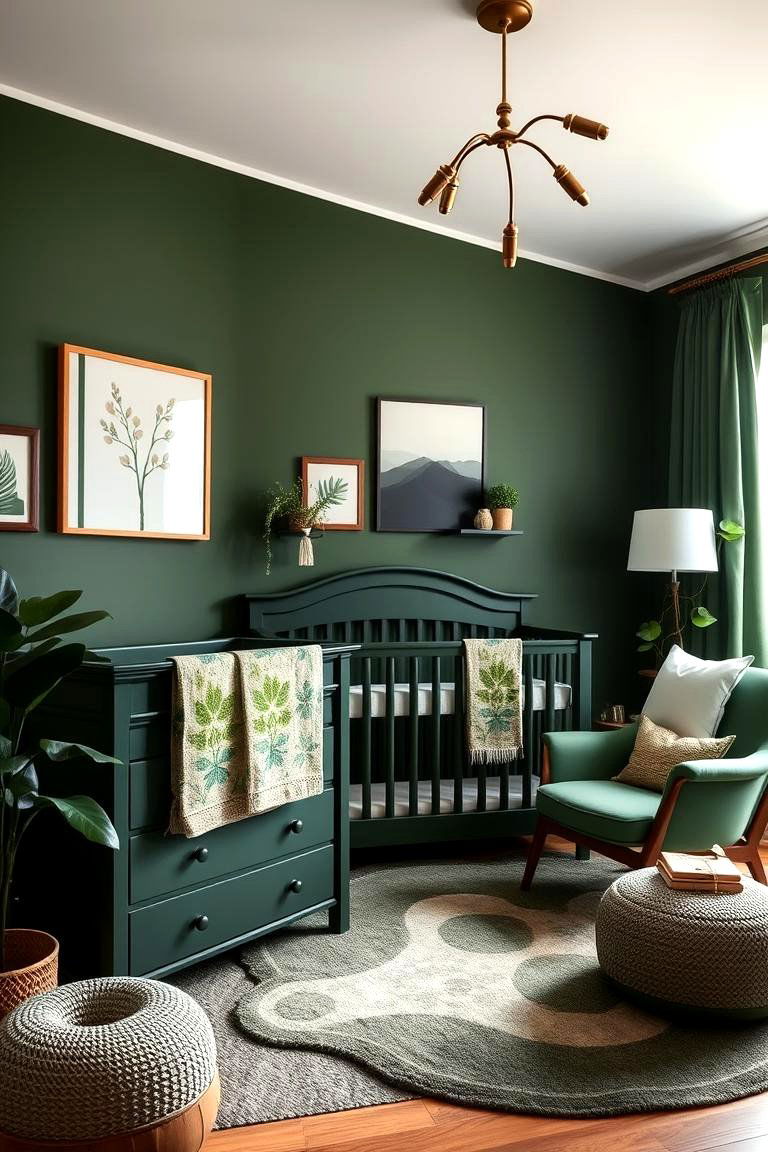 Overall Harmonious Dark Green Nursery Theme - 24 Dark Green Nursery Ideas