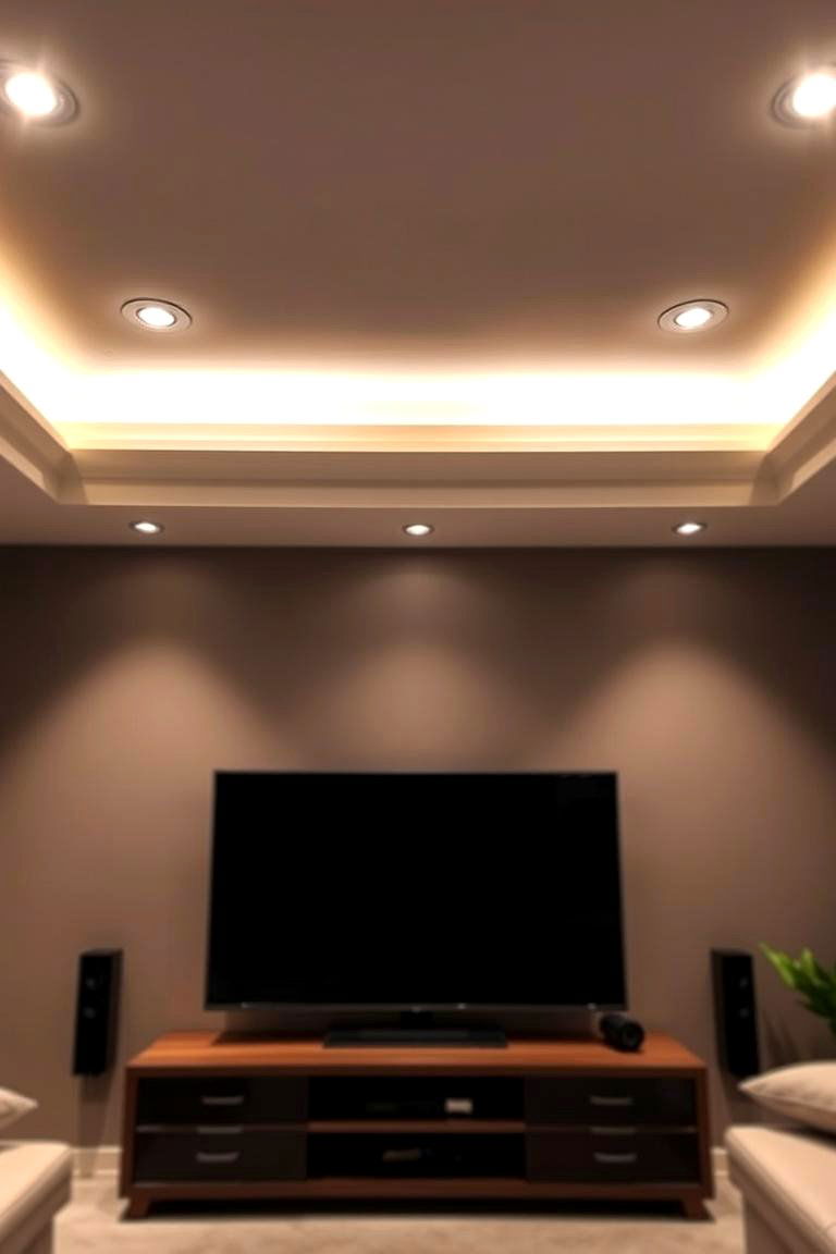 Overhead Lighting to Enhance the TV Area - 24 Small Living Room Ideas With Tv