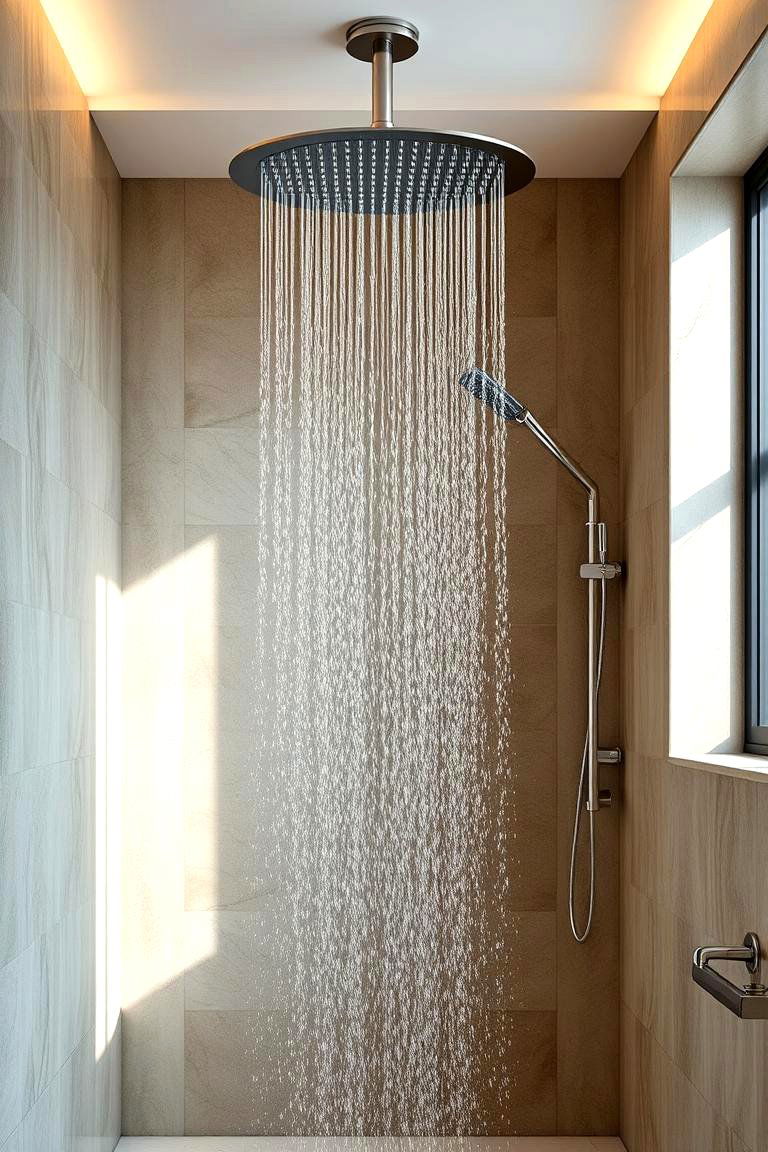 Overhead Rainfall with Side Jets - 24 Double Shower Ideas
