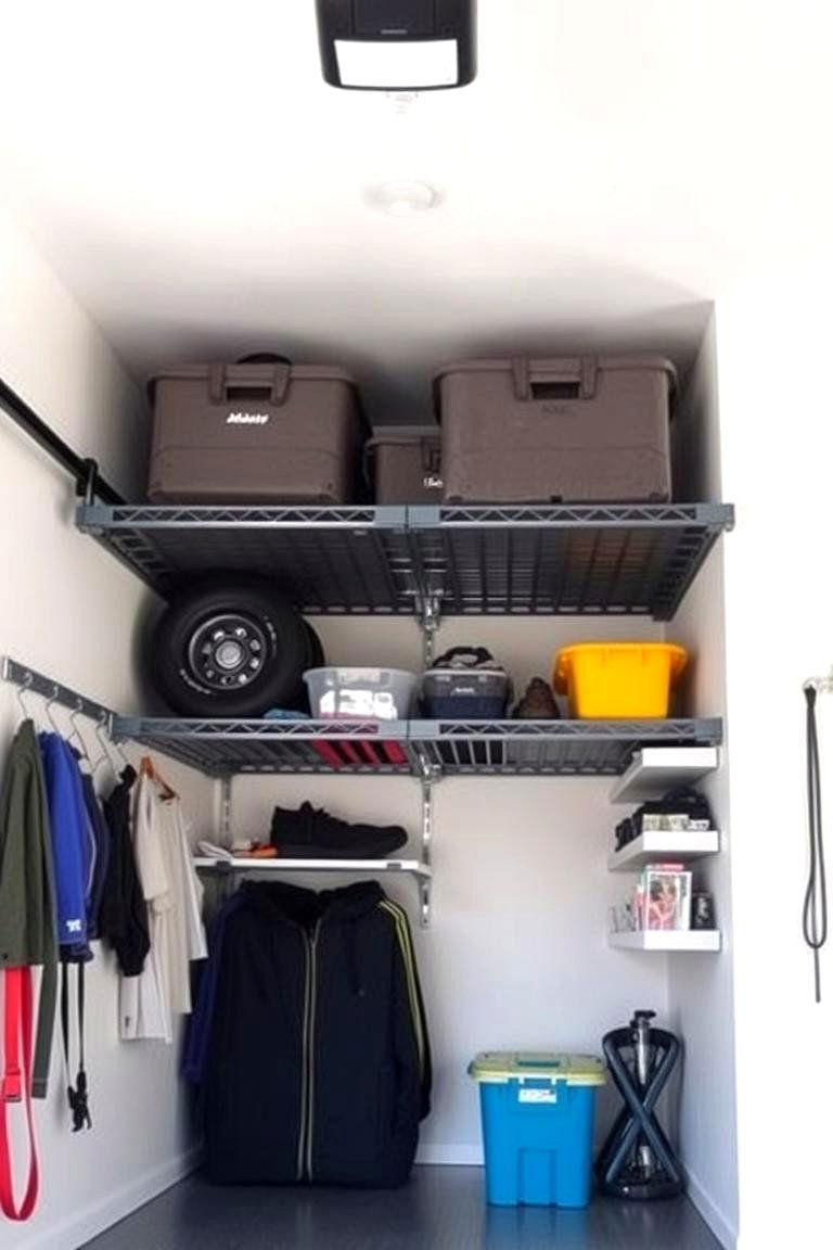 Overhead Storage Platforms for Seasonal Items - 24 Garage Entryway Ideas