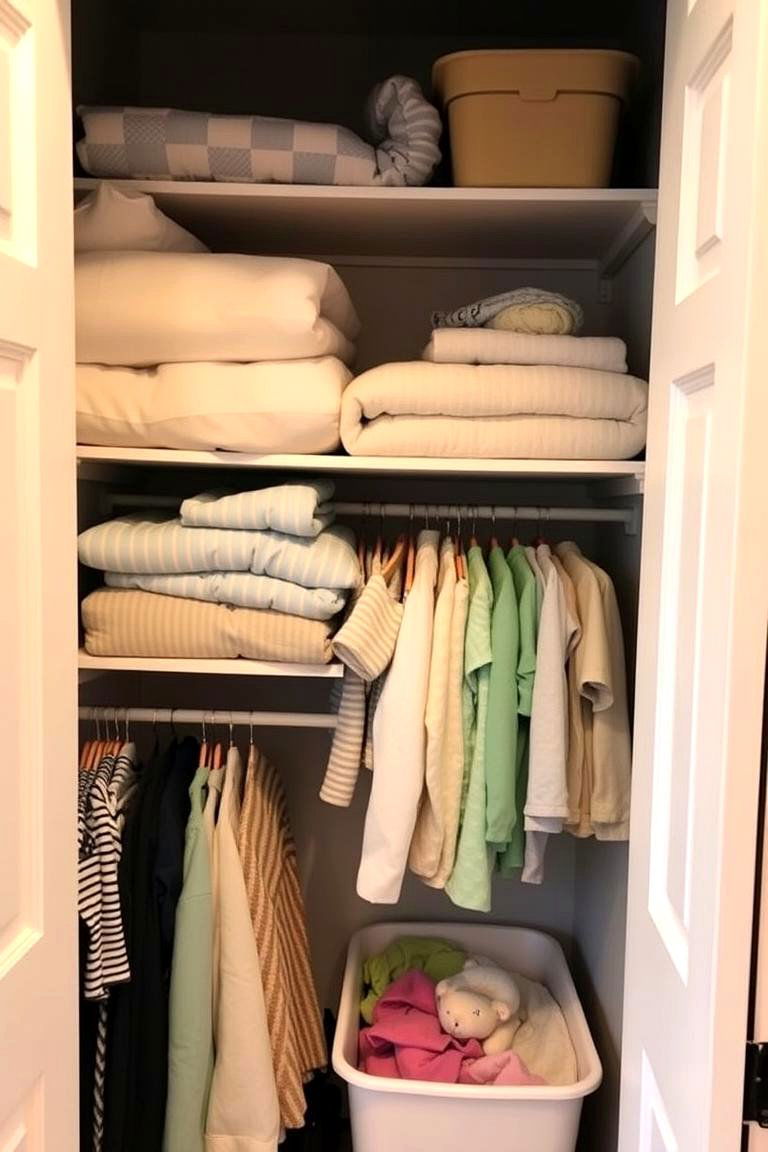 Overhead Storage for Large Items - 24 Nursery Closet Ideas