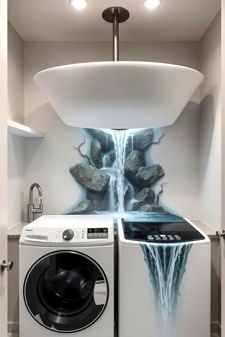 Overhead Waterfall Feature - 24 Laundry Room Sink Ideas