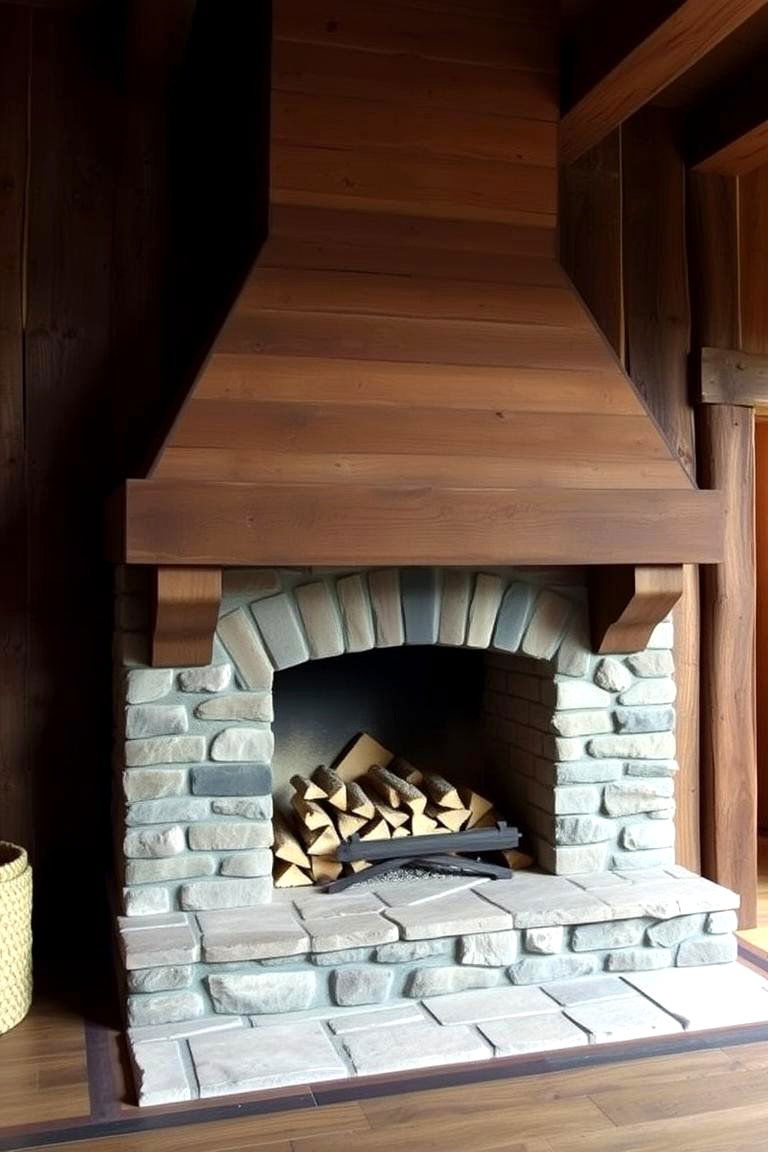 Oversized Fireplace with a Wood Storage Area - 24 Farmhouse Fireplace Ideas