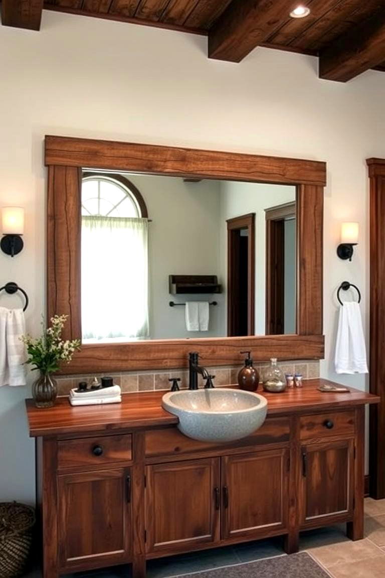 Oversized Mirror for Dramatic Impact - 24 Farmhouse Bathroom Mirrors Ideas