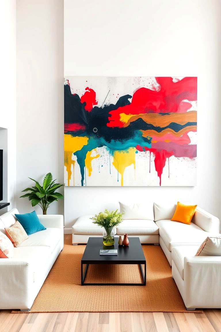 Oversized Statement Art - 24 High Ceiling Tall Wall Decor Ideas