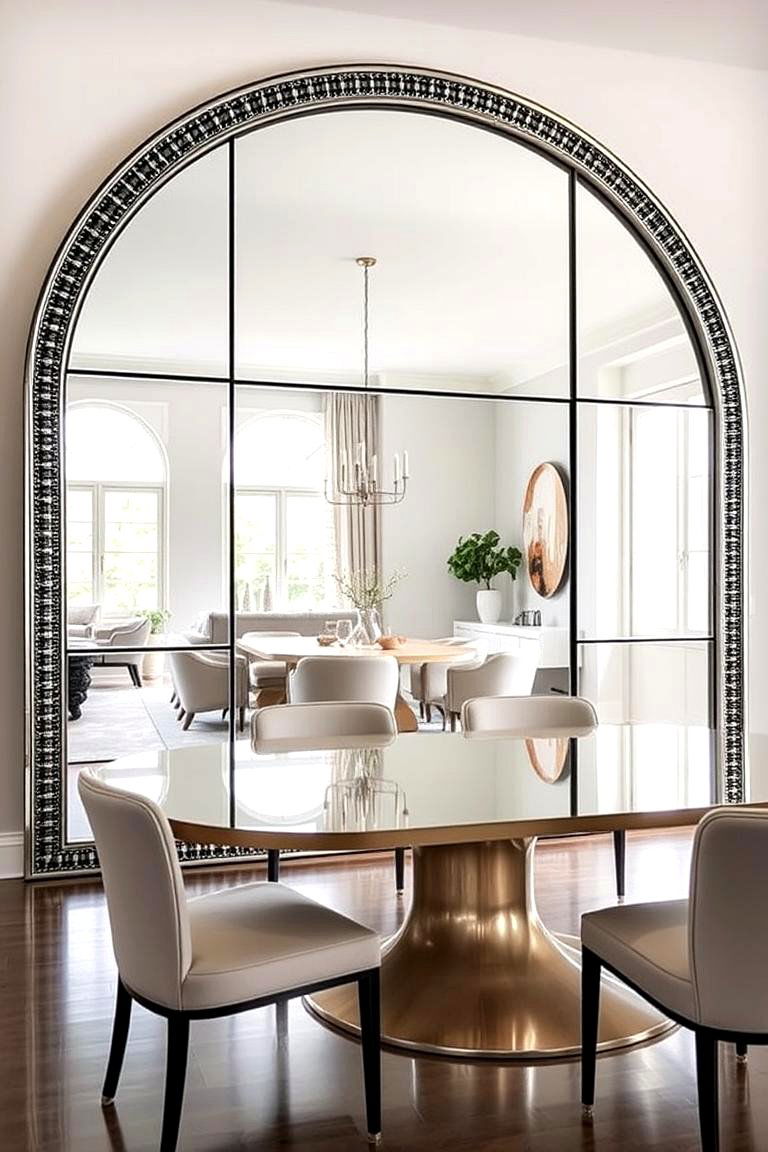 Oversized Statement Mirror - 24 Dining Room Mirror Ideas