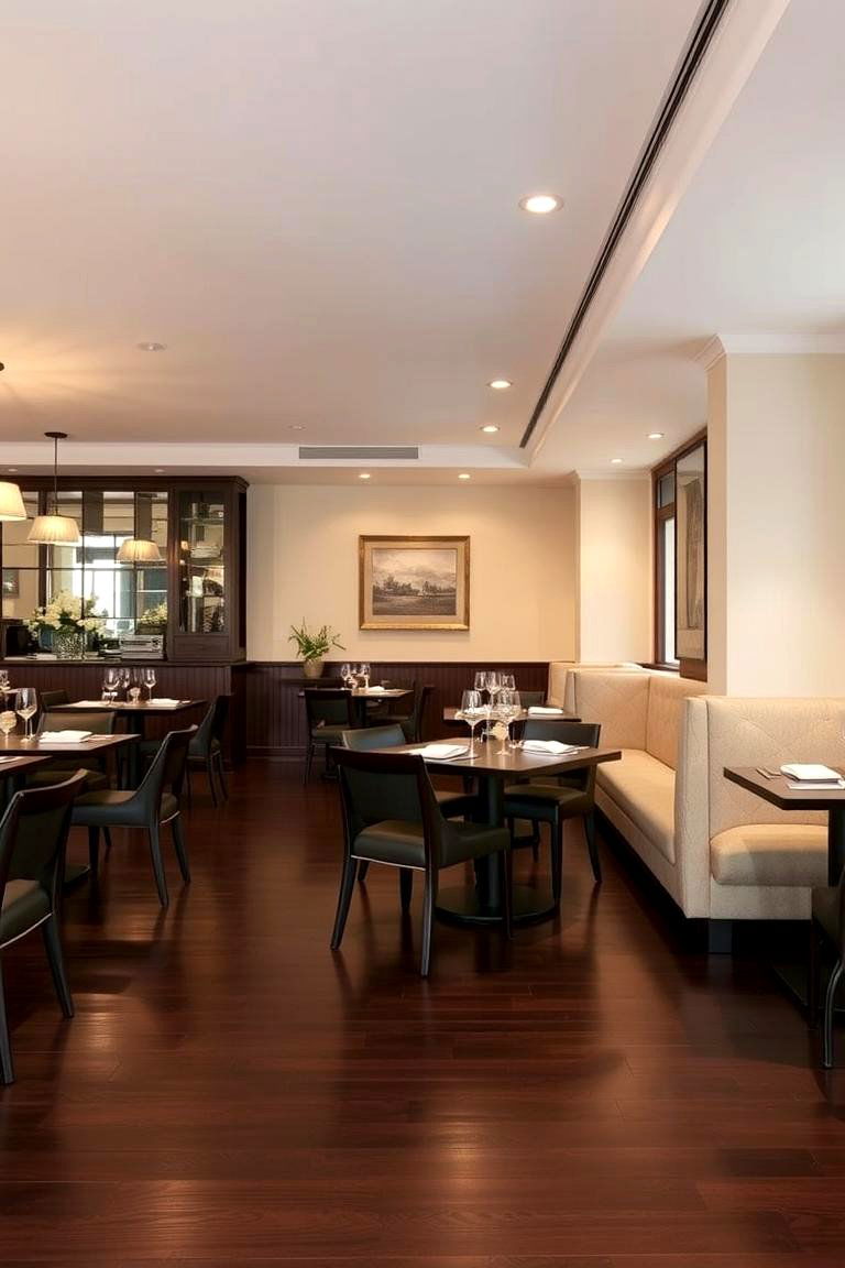 Owing to a Harmonious Blend of Modern and Classic - 24 dark wood floor dining room ideas