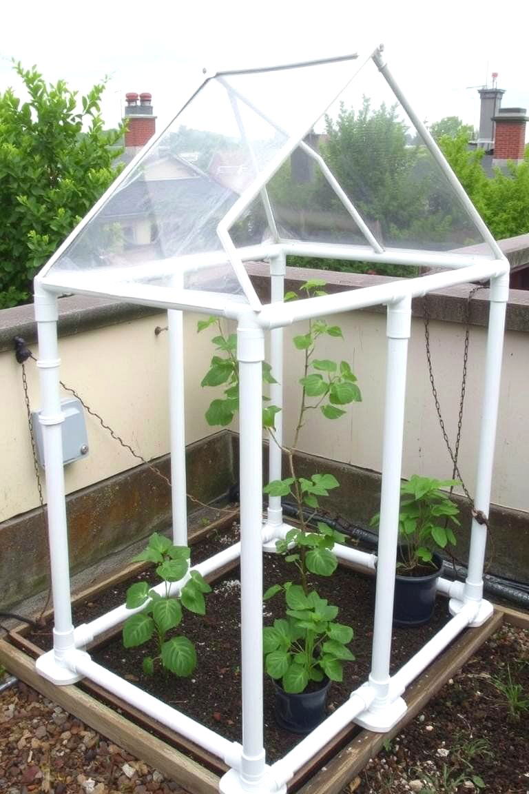 PVC Pipe Greenhouse Frame - 24 Rooftop Greenhouse Ideas