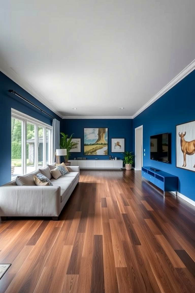 Paint an Accent Wall - 24 Long Living Room Ideas