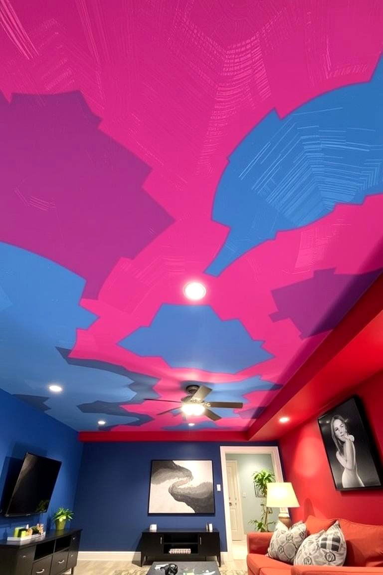 Paint for a Bold Custom Look - 24 Basement Ceiling Ideas