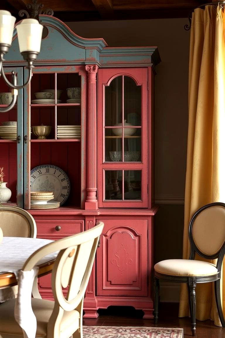 Painted Antique Hutch - 24 Dining Room Hutch Ideas