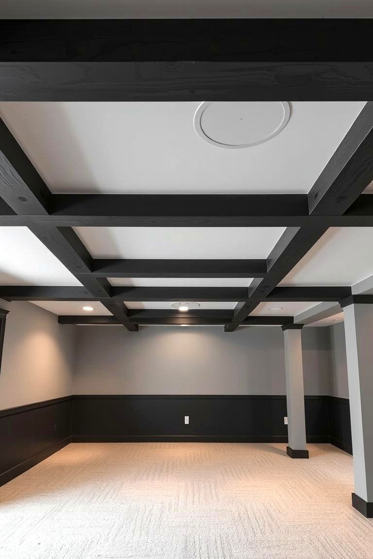 Painted Beams for a Contemporary Twist - 24 Basement Ceiling Ideas
