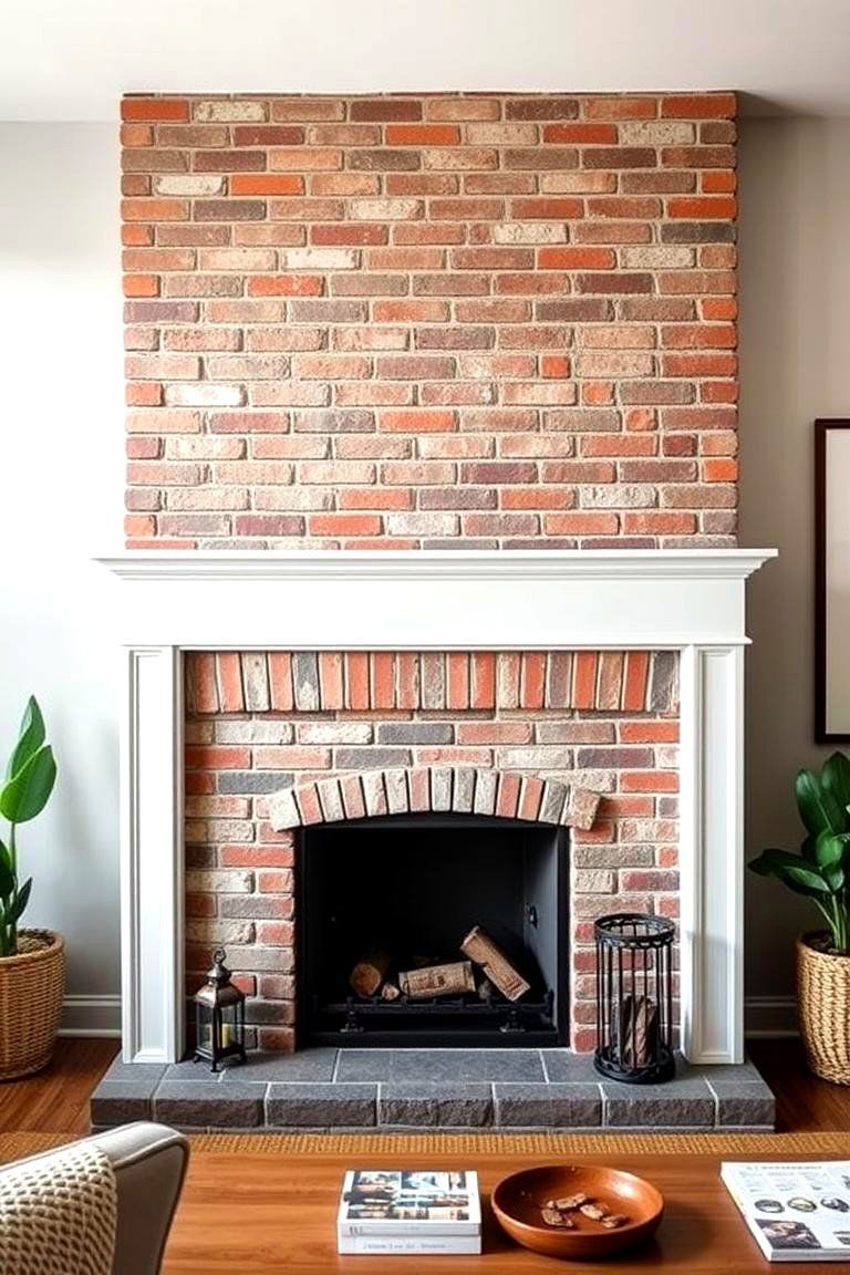 Painted Brick Fireplace - 24 Brick Fireplace Ideas