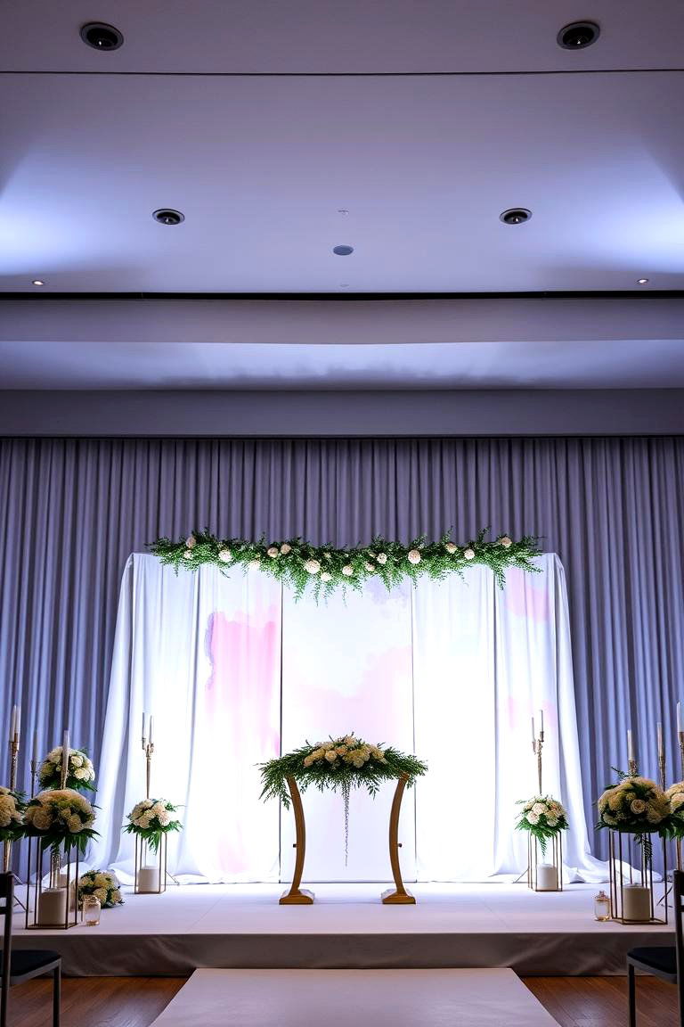 Painted Canvas Backdrop - 24 Wedding Altar Ideas