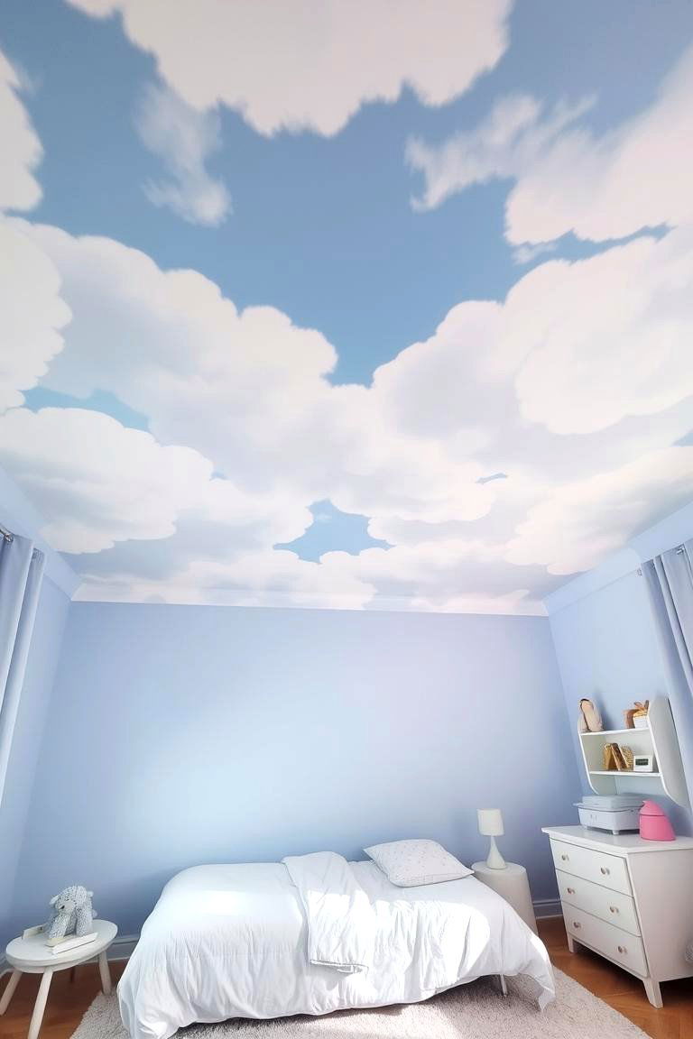 Painted Cloud Ceiling - 24 Accent Ceiling Ideas