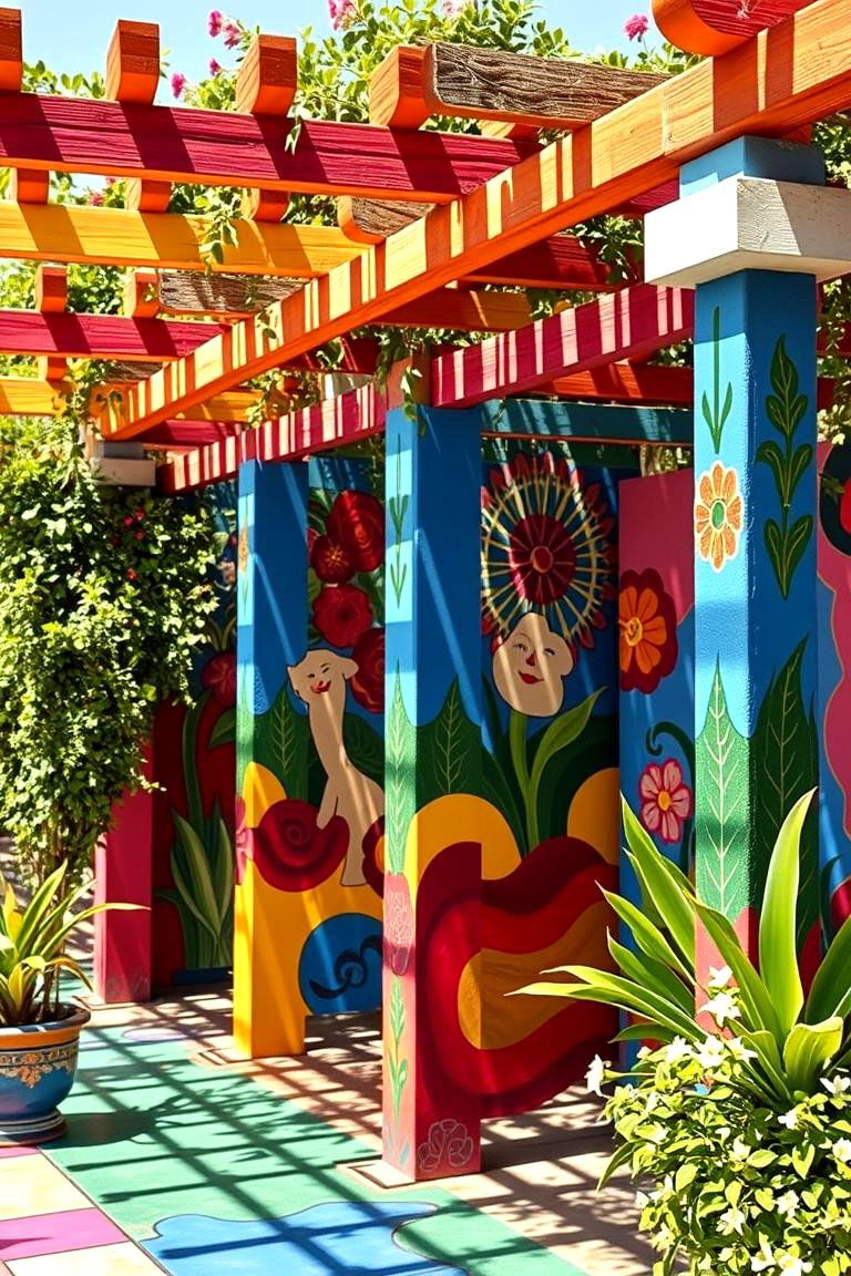 Painted Colorful Trellis - 24 Trellis Ideas