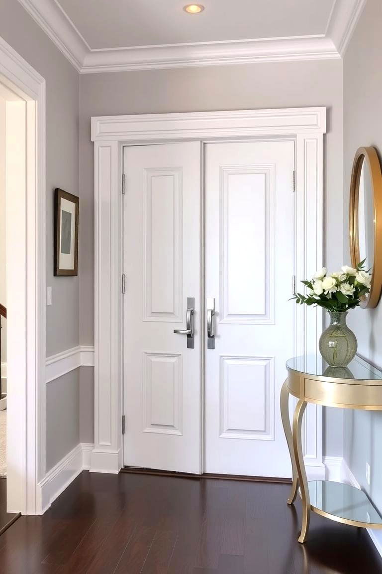 Painted Door with Decorative Molding - 24 Interior Door Color Ideas