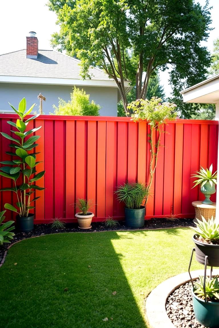 Painted Fencing - 24 Cheap Backyard Makeover Ideas
