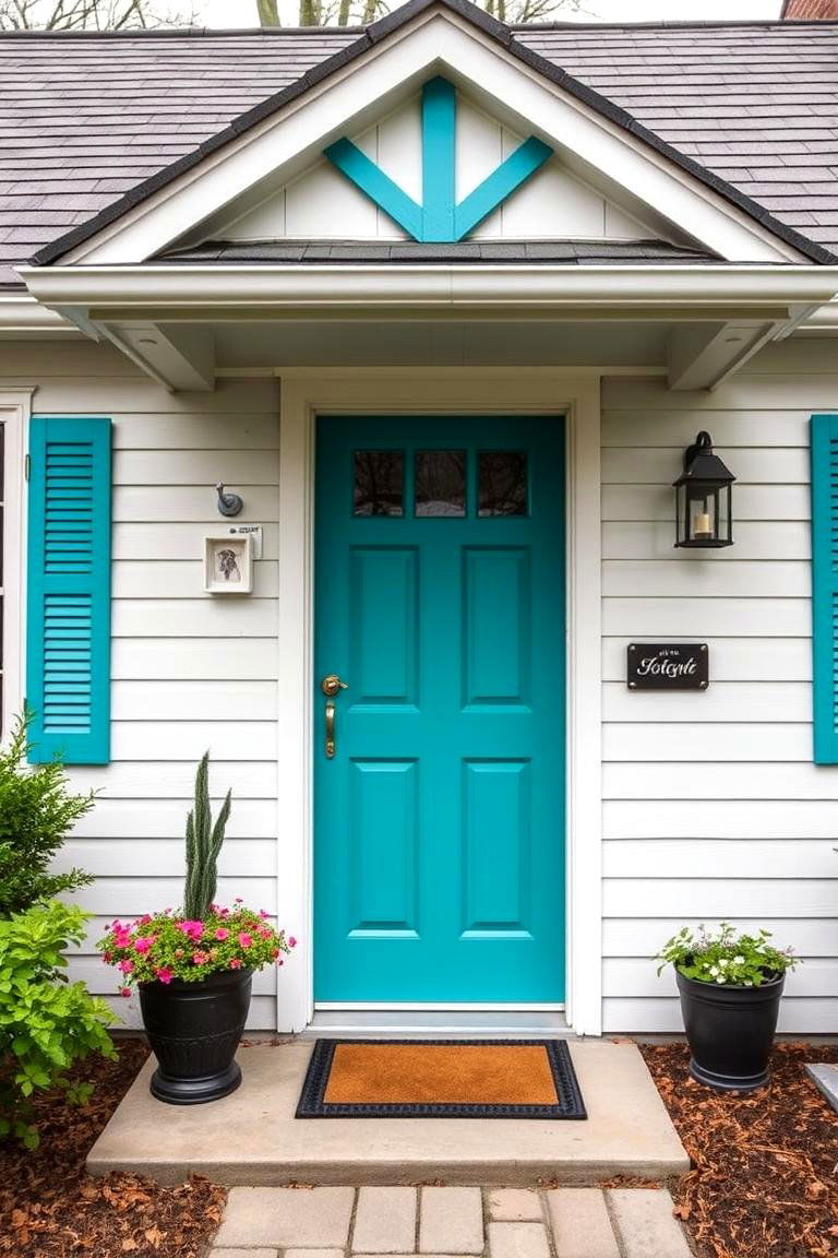 Painted Front Door in a Bold Color - 24 modern cottage house exterior ideas