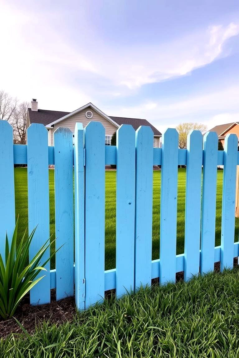 Painted Pallet Fence - 24 Pallet Fence Ideas