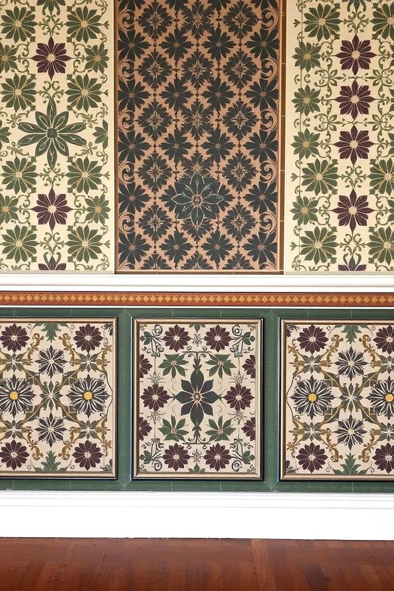 Painted Pattern Half Wall Paneling - 24 Half Wall Paneling Ideas