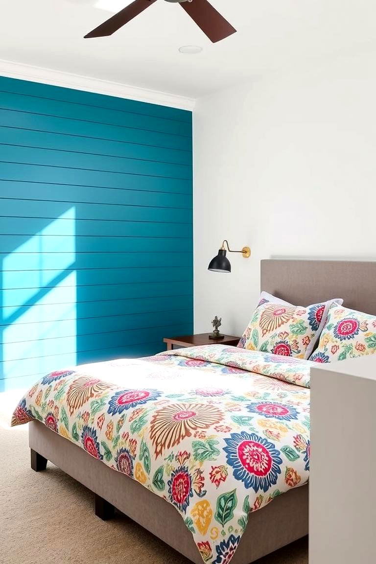 Painted Shiplap in a Bold Color - 24 Shiplap Bedroom Ideas