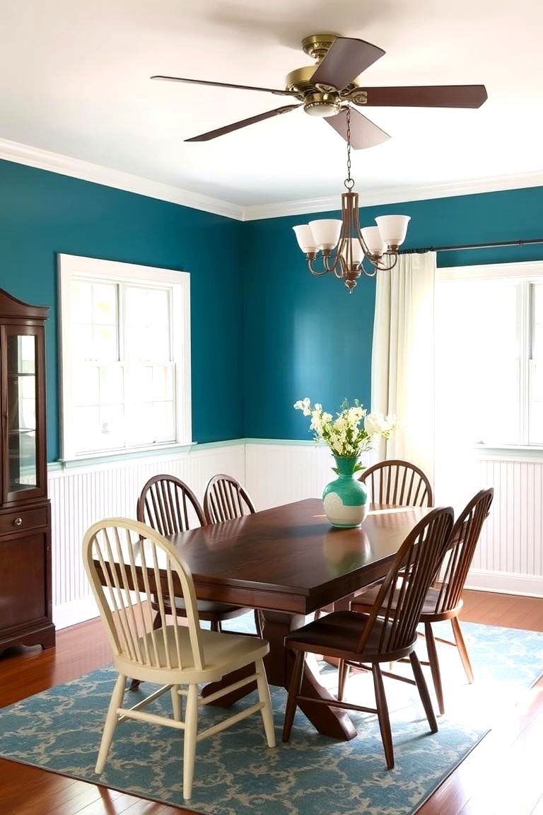 Painted Wainscoting for a Pop of Color - 24 Wall Collage Ideas