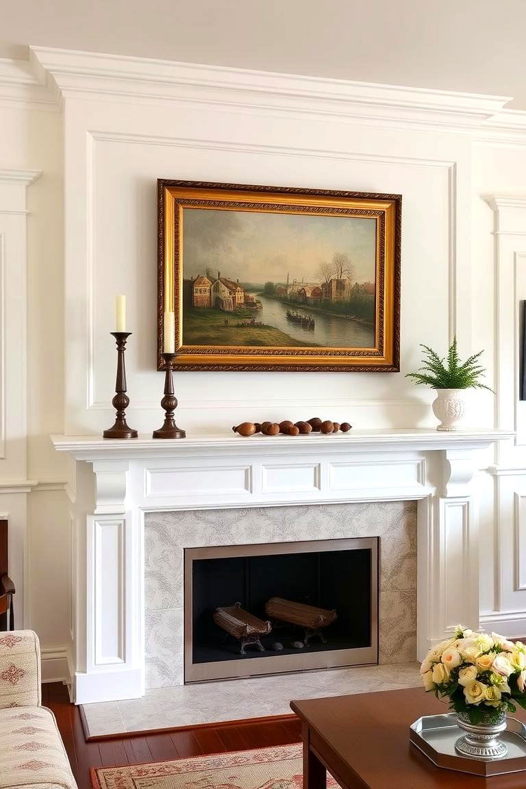 Painted Wood Mantel - 24 Wood Mantel Ideas
