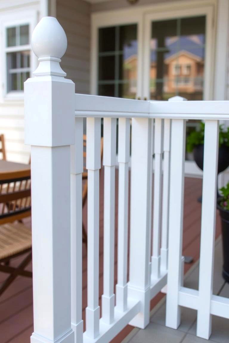 Painted Wood Railing - 24 Wood Deck Railing Ideas