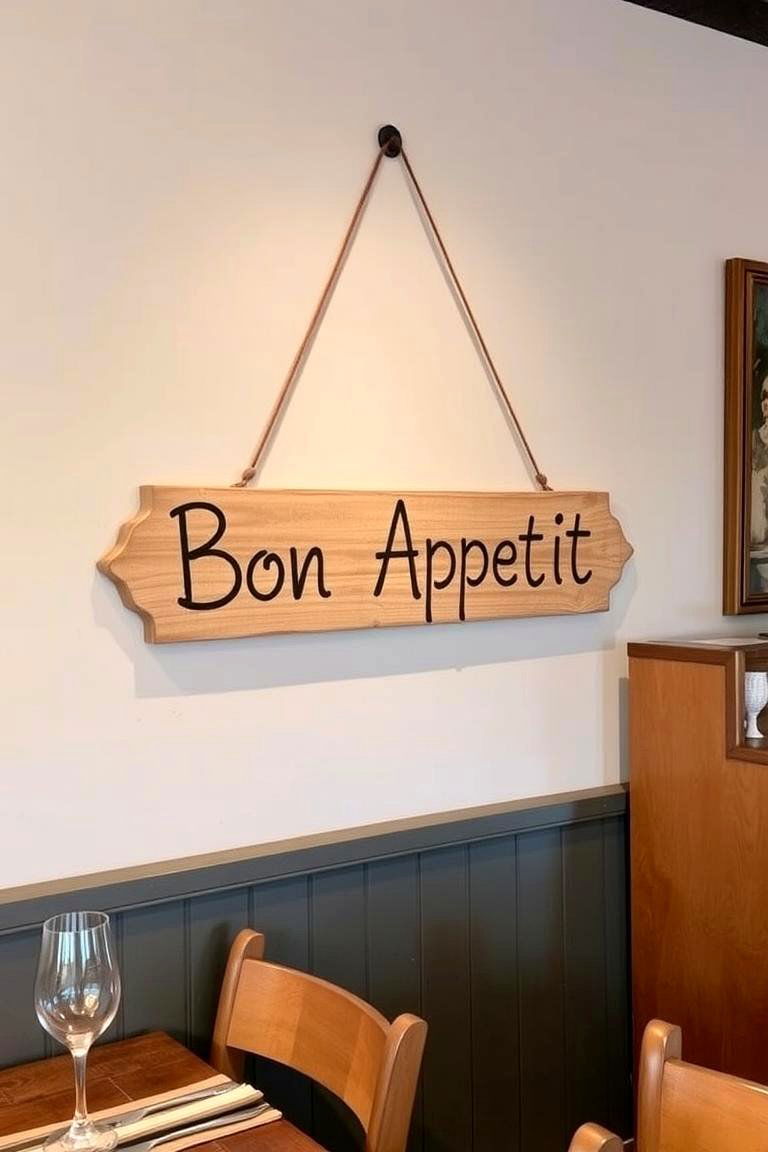 Painted Wooden Signage - 24 French Country Dining Room Ideas