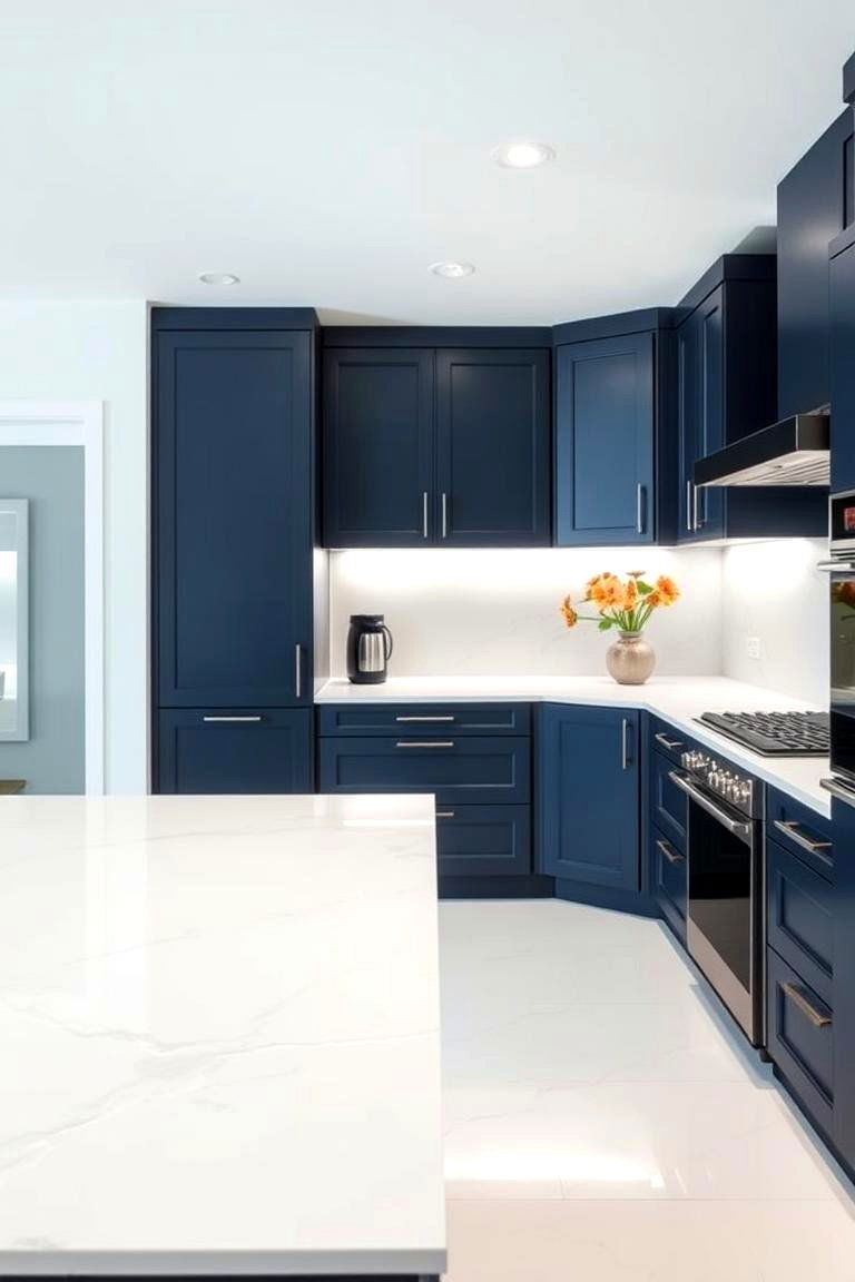 Pairing Quartz with Different Cabinet Colors - 24 Quartz Kitchen Countertops