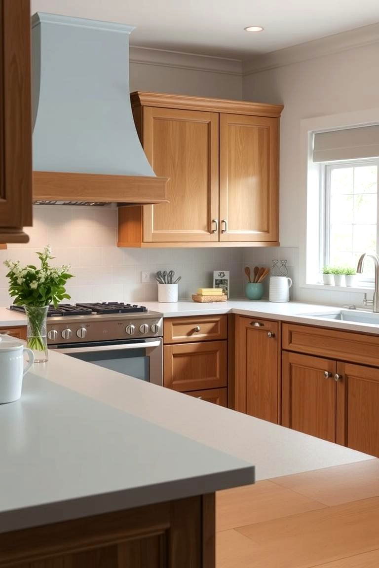 Pale Blue Solid Surface - 24 what color countertops go with oak cabinets