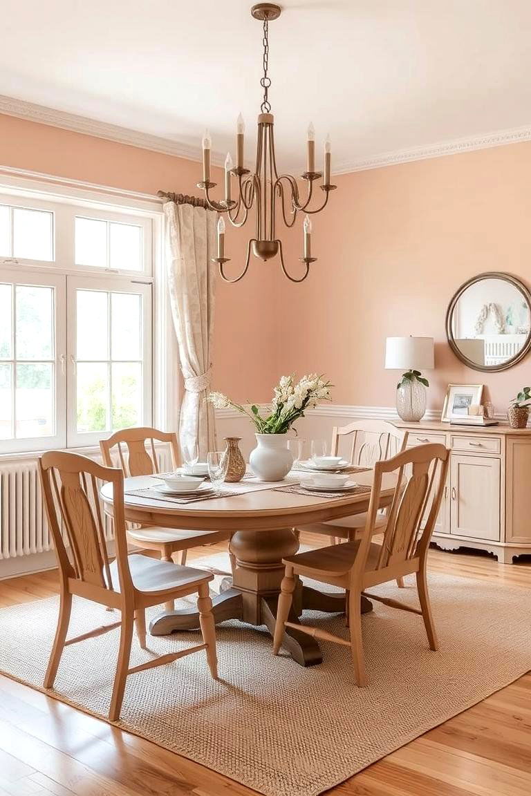 Pale Peach for a Subtle Warm Glow - 24 Dining Room Paint Colors