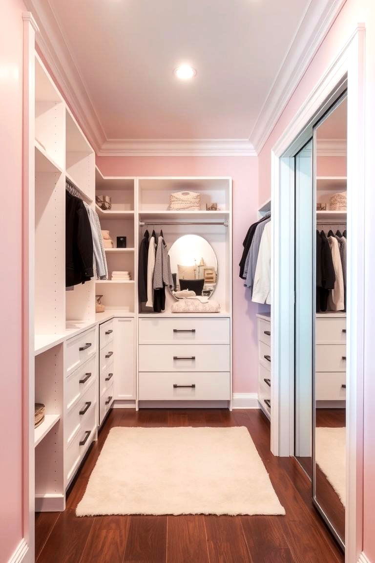 Pale Pink Walk in Closet - 24 Pastel Room Ideas