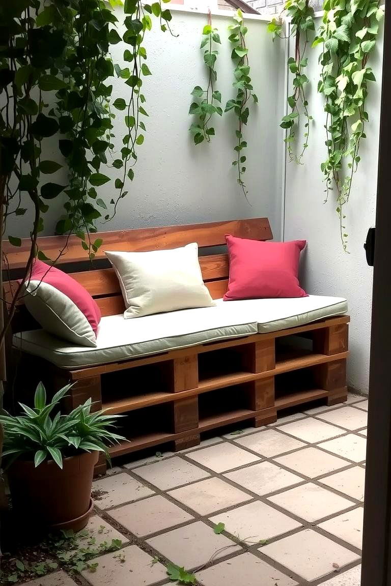 Pallet Bench with Cushion Seating - 24 Pallet Furniture Ideas