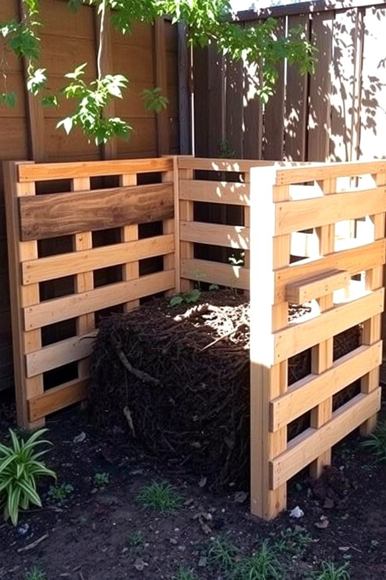 Pallet Compost Bin Fence - 24 Pallet Fence Ideas