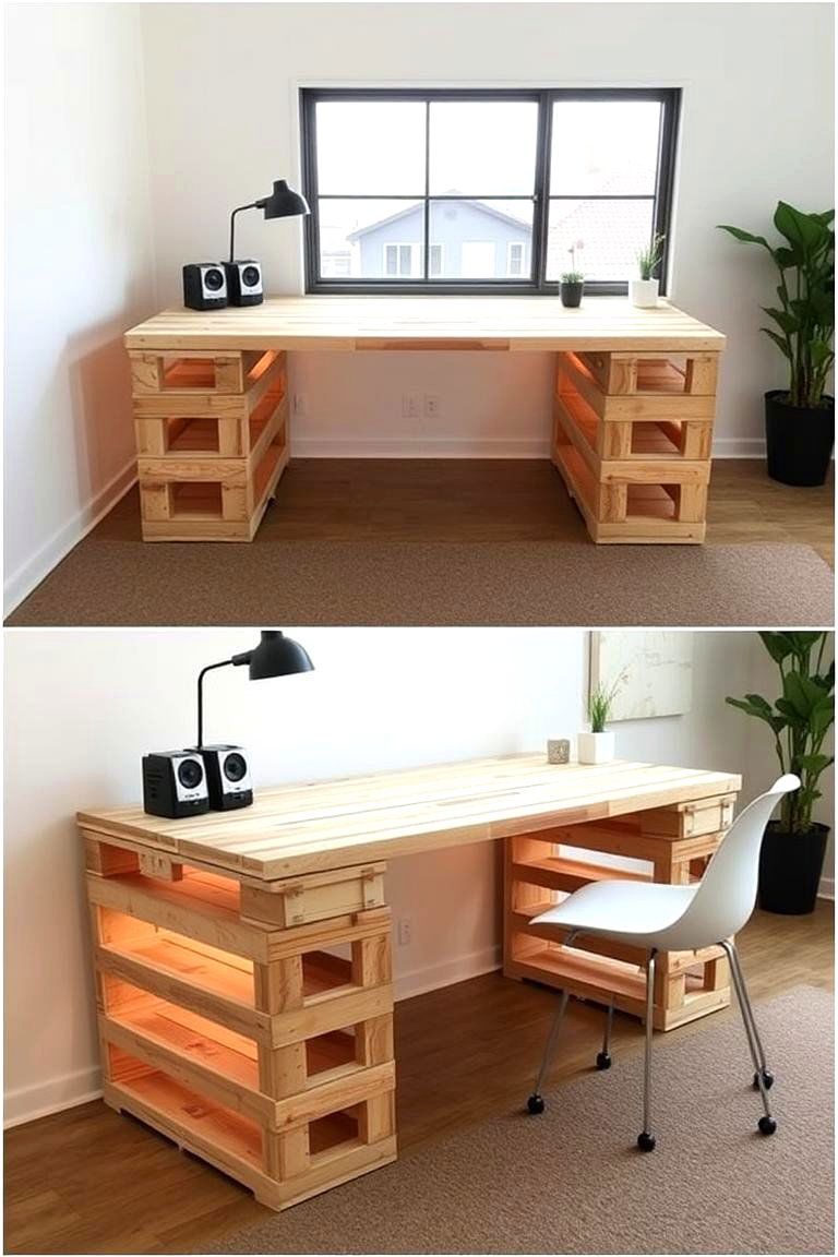 Pallet Floating Desk for Home Offices - 24 Pallet Furniture Ideas