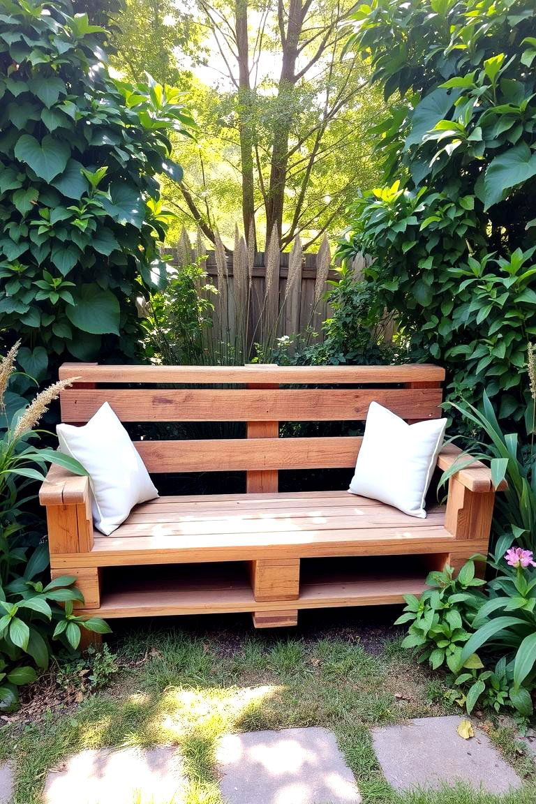 Pallet Garden Bench for Outdoor Seating - 24 Pallet Furniture Ideas