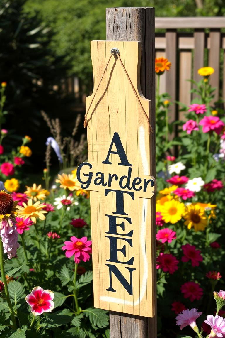 Pallet Garden Sign - 24 Pallet Garden Ideas